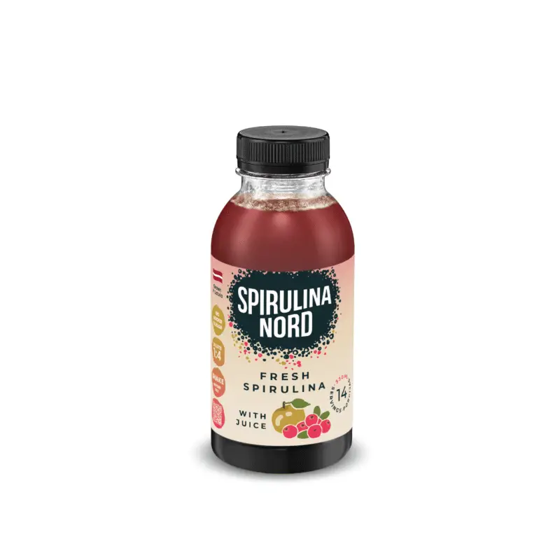 Fresh spirulina with apple & cranberry juice